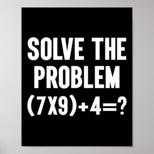 Los het probleem op 67 Six Seven Grappige wiskunde Poster