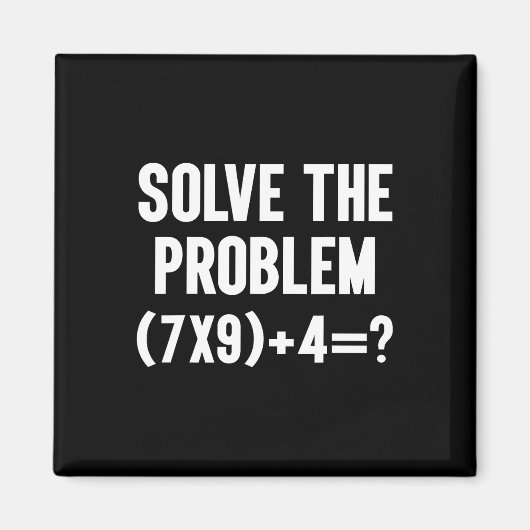 Los het probleem op 67 Zes Zeven Grappige wiskunde Magneet (Voorkant)