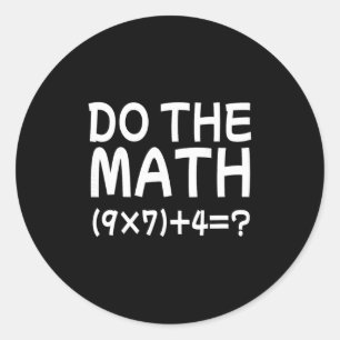 Los het probleem op Doe de wiskunde 67 Meme Grappi Ronde Sticker