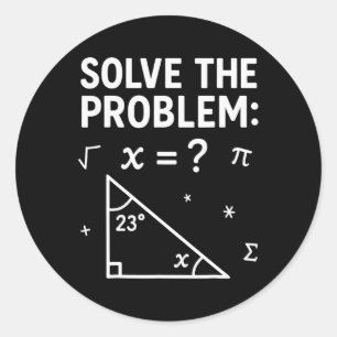 Los het probleem op Doe de wiskunde 67 Meme Grappi Ronde Sticker