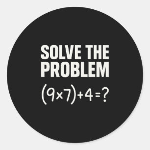 Los het probleem op Funny Math 67 Meme Leraar Stud Ronde Sticker