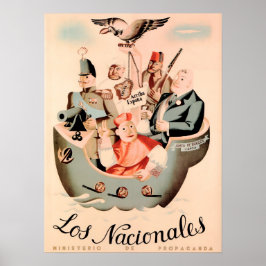 LOS NACIONALES Spain Civil War Gov Propaganda Poster