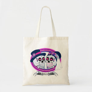 Los Novios Canvas tas-Navy en Hot Pink Tote Bag