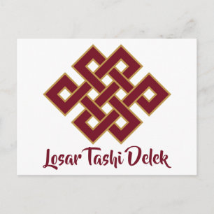 Losar Tashi Delek gelukkig nieuwjaar eindeloos Briefkaart