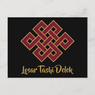Losar Tashi Delek Happy Lunar Nieuwjaar Tibetaans Feestdagenkaart