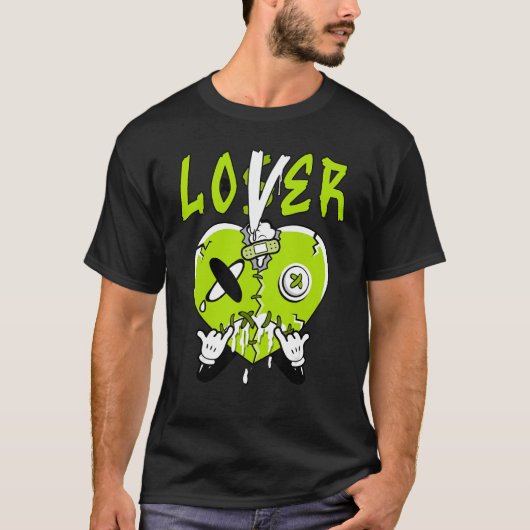 Loser Drip Groene Hart Matching Voor Mannen Vrouwe T-shirt (Voorkant)