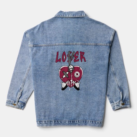 Loser Heart Dripping Cardinal Red 3s Matching Denim Jacket (Achterkant)