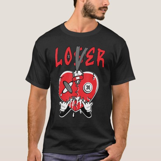 Loser Heart Dripping Retro Infrared 4s Matching T-shirt (Voorkant)