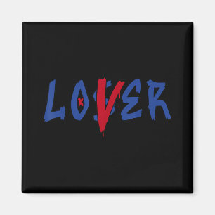 Loser Lover Drip T-shirt Blauw Kleur Rare Air Matc Magneet