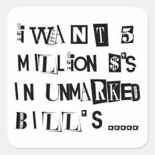 losgeld vierkante sticker