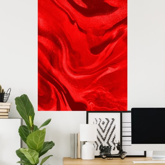 Losief rode esthetische gradiënt poster (Thuiskantoor)