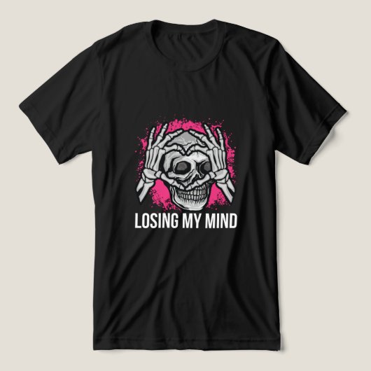 Losing My Mind Skull Graphic Tri-Blend Shirt (Design voorkant)