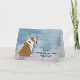 Loss of Bulldog Condolence Sympathy Card Feestdagen Kaart