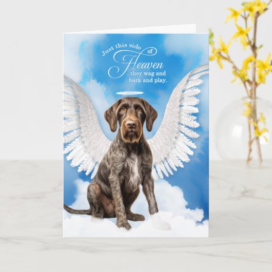 Loss of German Wirehaired Pointer Dog Pet Sympathy Kaart (Gele Bloem)