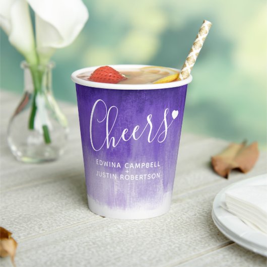 Losse abstracte paarse bruiloft papieren bekers (Insitu)