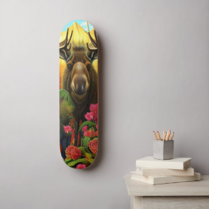 Losse bossen met bloemen AI Art Skateboard