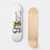 losse gestreepte witplaat skateboard (Voorkant)