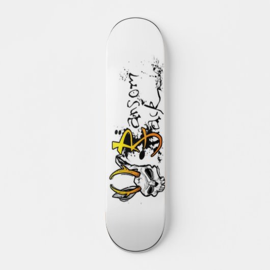 losse gestreepte witplaat skateboard (Voorkant)