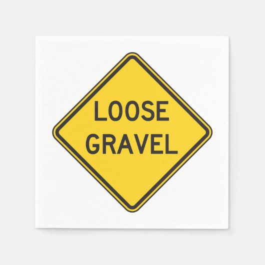 Losse grind waarschuwingsbord Road Hazard Servet (Voorkant)
