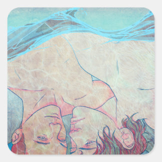 Losse lippen vierkante sticker