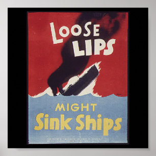 Losse Lips kan gooien Scheepsschepen Poster