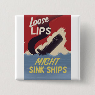 Losse Lips kunnen inktschepen gebruiken Vierkante Button 5,1 Cm