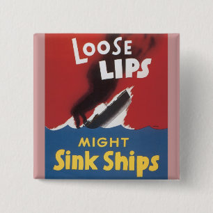 Losse Lips kunnen inktschepen gebruiken Vierkante Button 5,1 Cm