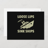  losse oplippen Roze Scheepsontwerp Briefkaart (Voorkant / Achterkant)