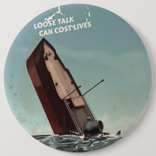 Losse praat kost levens WW2-poster Ronde Button 6,0 Cm