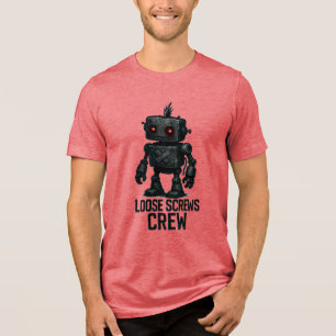 Losse Schroeven Bemanning – Grunge Cyberpunk Robot Tri-Blend Shirt