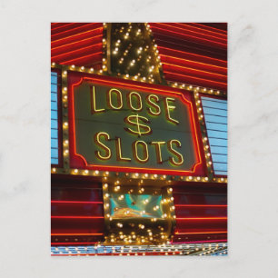 Losse slots ondertekenen op casino, Las Vegas, Nev Briefkaart