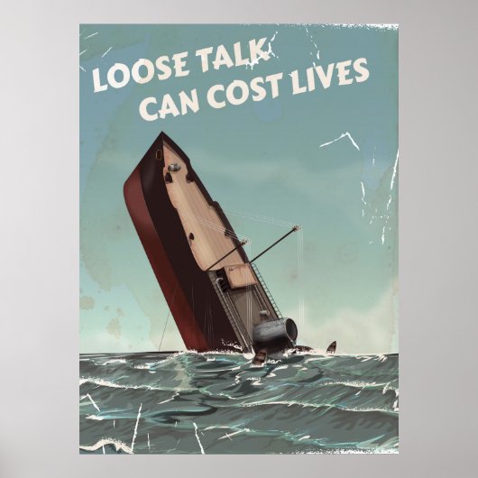 Losse Talk Cost Lives WW2 Poster (Voorkant)