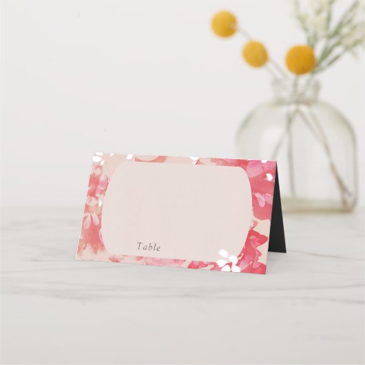 Losse Waterverf Roze Floral Blush Coral Wedding (Voorkant)