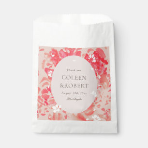 Losse Waterverf Roze Floral Blush Coral Wedding Bedankzakje