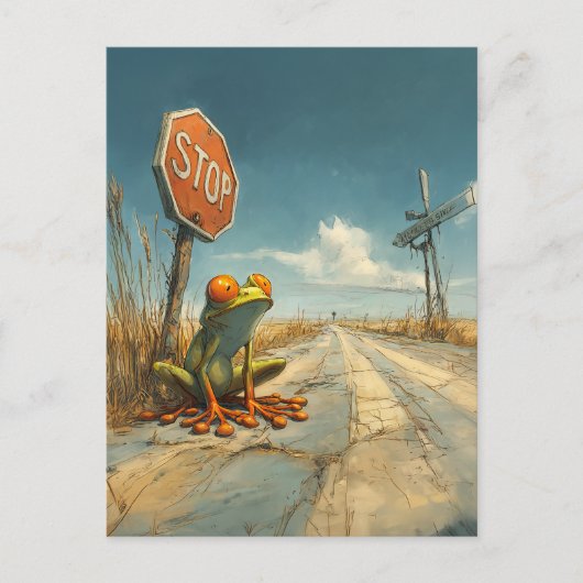Lost Frog bij Crossroads Briefkaart (Voorkant)