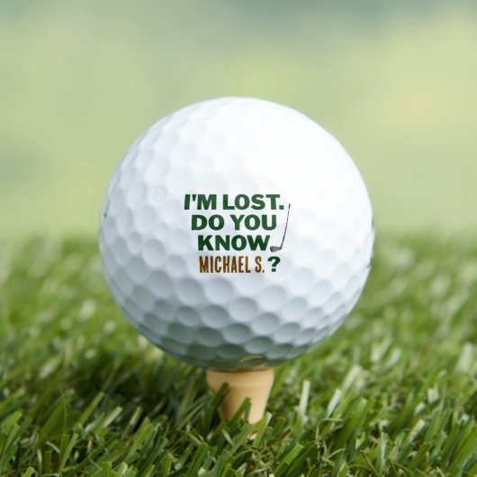 Lost Golf Humor Quote With Name Text Design Golfballen (Insitu Shirt)