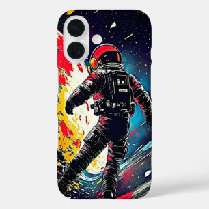 Lost in Space: Retro Astronaut iPhone-hoesje iPhone 16 Hoesje