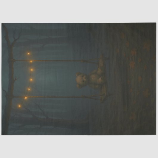 Lost in the Fog – Decoupage Paper with Teddy Bear Tissuepapier (Voorkant)