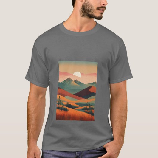 Lost in the Mountains Retro Adventure T-Shirt (Devant)