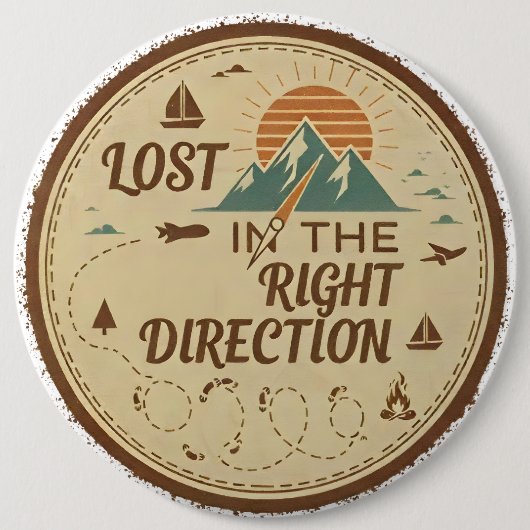 Lost in the Right Direction Ronde Button 6,0 Cm (Voorkant)