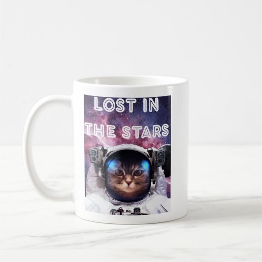 Lost in the Stars Cat Astronaut Mug (Gauche)