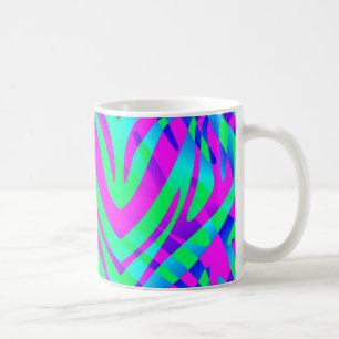 Lost in the Wilds Abstract Colorful Zebra Stripes Koffiemok