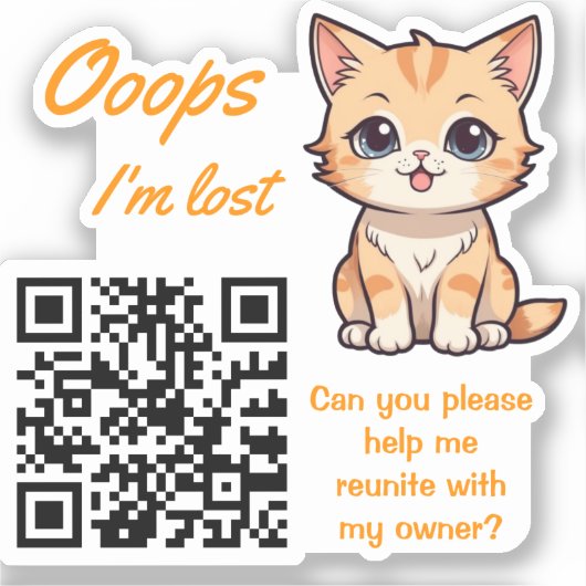 Lost Item Return QR Sticker Fully Customizable (Recto)