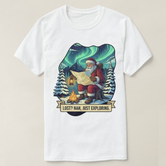 Lost Nah Just Exploring Santa Design T-shirt (Design voorkant)