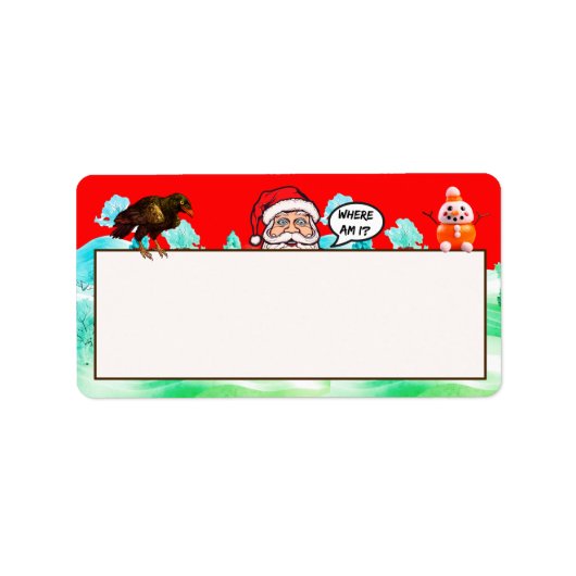 LOST SANTA-adres/verzendlabel Etiket (Voorkant)