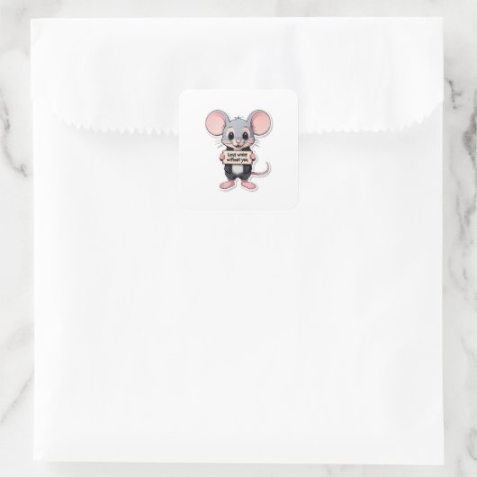 Lost Without You! – Tiny Mouse Sticker (Sac)