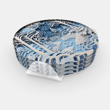 4 pk 3D Look Winter Forest River Acrylique