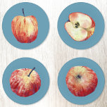 Lot De Dessous-de-verres Aquarelle Apple<br><div class="desc">Peinture à l'aquarelle fruitée fraîche avec quatre pommes différentes. Art original de Nic Squirrell.</div>