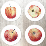 Lot De Dessous-de-verres Aquarelle Apple<br><div class="desc">Peinture à l'aquarelle fruitée fraîche avec quatre pommes différentes. Art original de Nic Squirrell.</div>