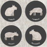 Lot De Dessous-de-verres Capybara personnalisée<br><div class="desc">Un design capybara amusant pour les amoureux des animaux. Modifiez les noms ou ajoutez votre propre texte pour personnaliser. Art original de Nic Squirrell.</div>